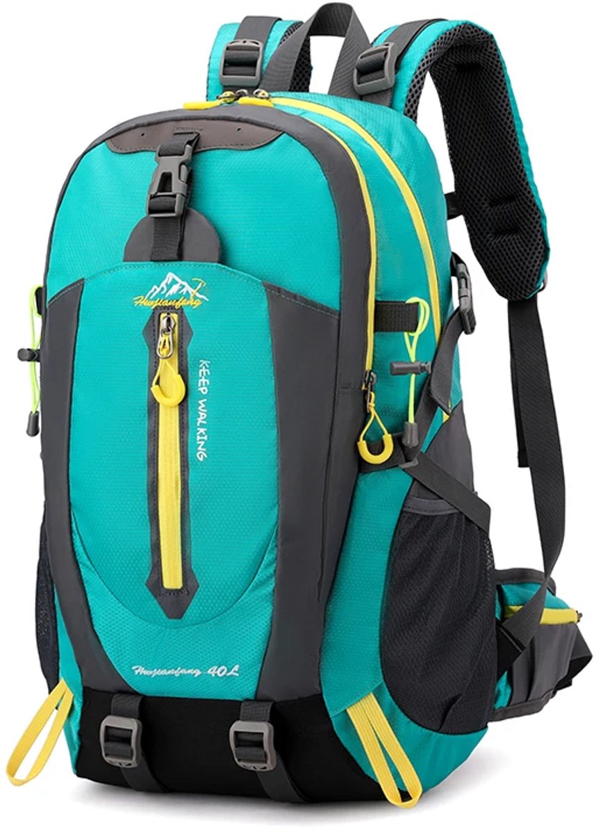 CarryQuest® - 40L Hiking Camping Rugzak - Lichtgewicht Nylon Backpack met Rugventilatie, Verstelbare Schouderbanden, Meerdere Vakken & Compact Outdoor Design - 52x33x20 cm - Zeeblauw
