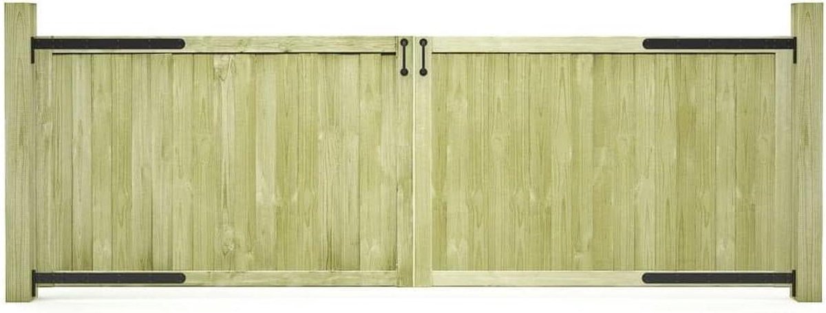 Tuinpoorten 2 stuks - Dubbele poort Hout - Buitenruimte Afscheiden - Geïmpregneerd Grenenh