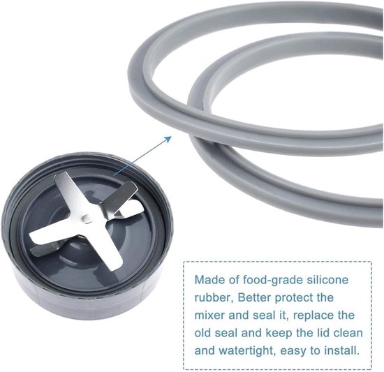 Juicer vervangende onderdelen - Afdichtingsring Rubberen pakking - Blender Reparatie - Food-grade siliconen - 3 stuks - Grijs — afbeelding 4