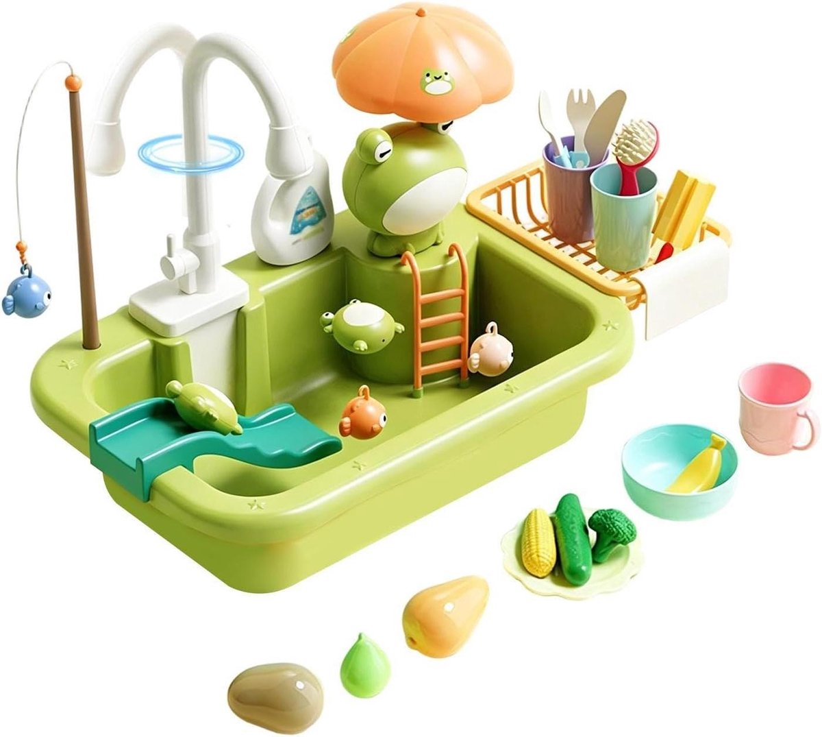 Kinder Watertafel - Zomerspeelgoed Tuin - Buiten Spelen - Met Waterpomp - 40 x 12 x 285 cm - Groen