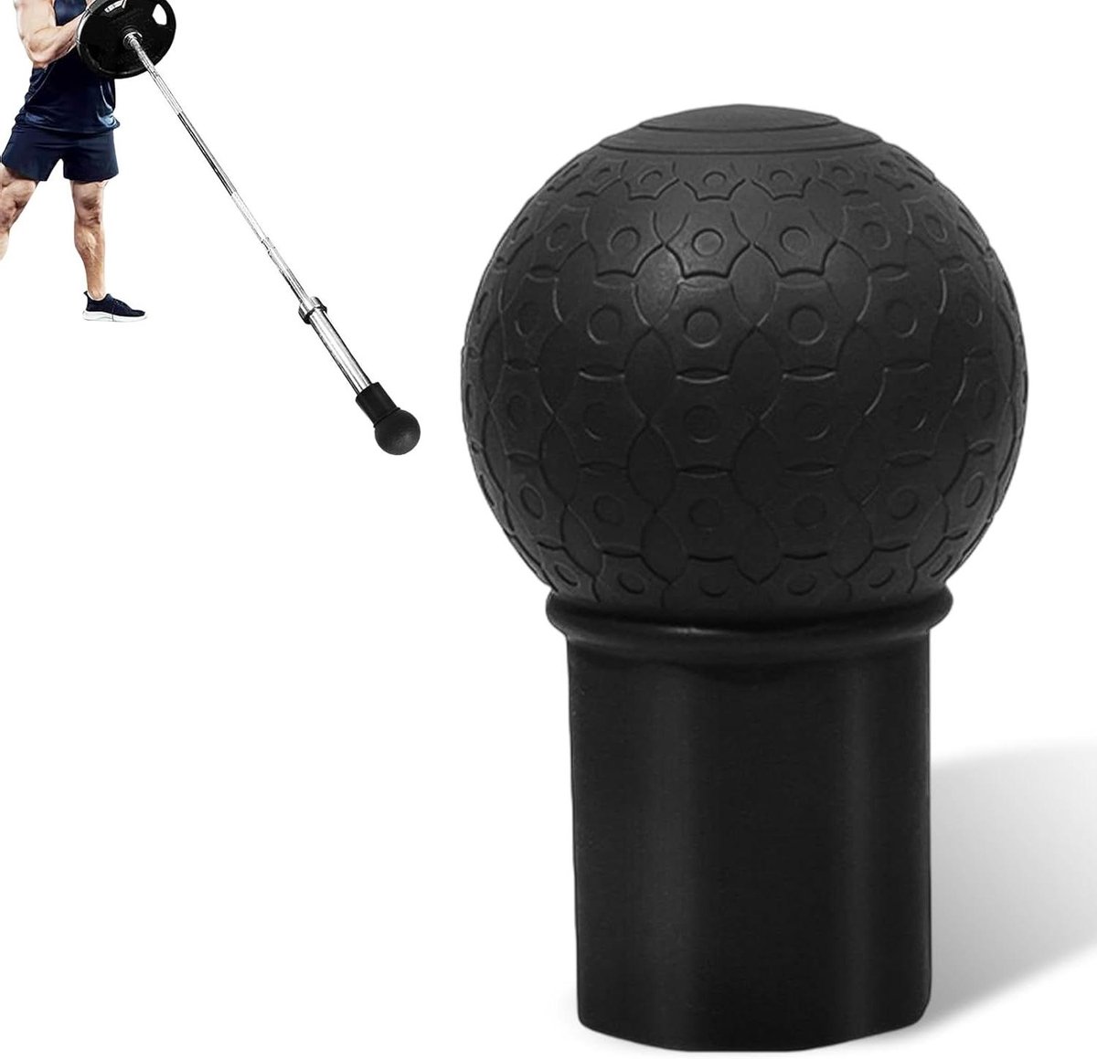 Landmine Opzetstuk - Halter Accessoire - Krachttraining Thuistraining - Robuust Rubber Materiaal - 50mm Standaard - Zwart