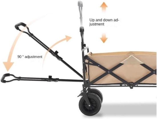 Bolderkar Tuinwagen - Transportkar Outdoor - Vervoeren van spullen - Opvouwbaar ontwerp - Grote capaciteit - Zwart van Bolderkar — afbeelding 5