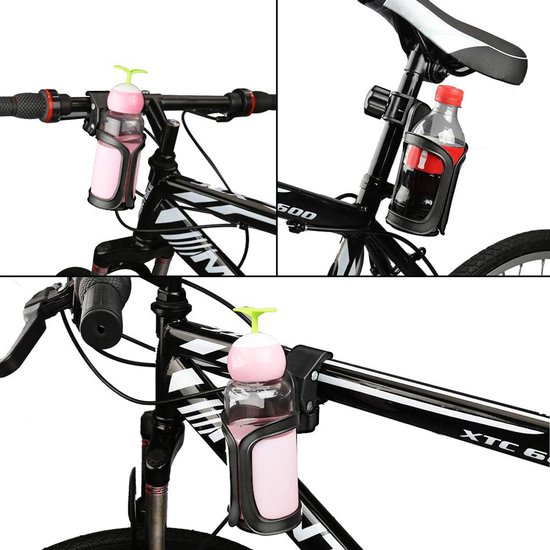 Fiets flessenhouder, 2 stuks, 360 graden rotatie, drinkwater, bekerhouder, snelsluiting, universeel, voor fietsen, mountainbikes, kinderwagen en rolstoel van Merkloos — afbeelding 5