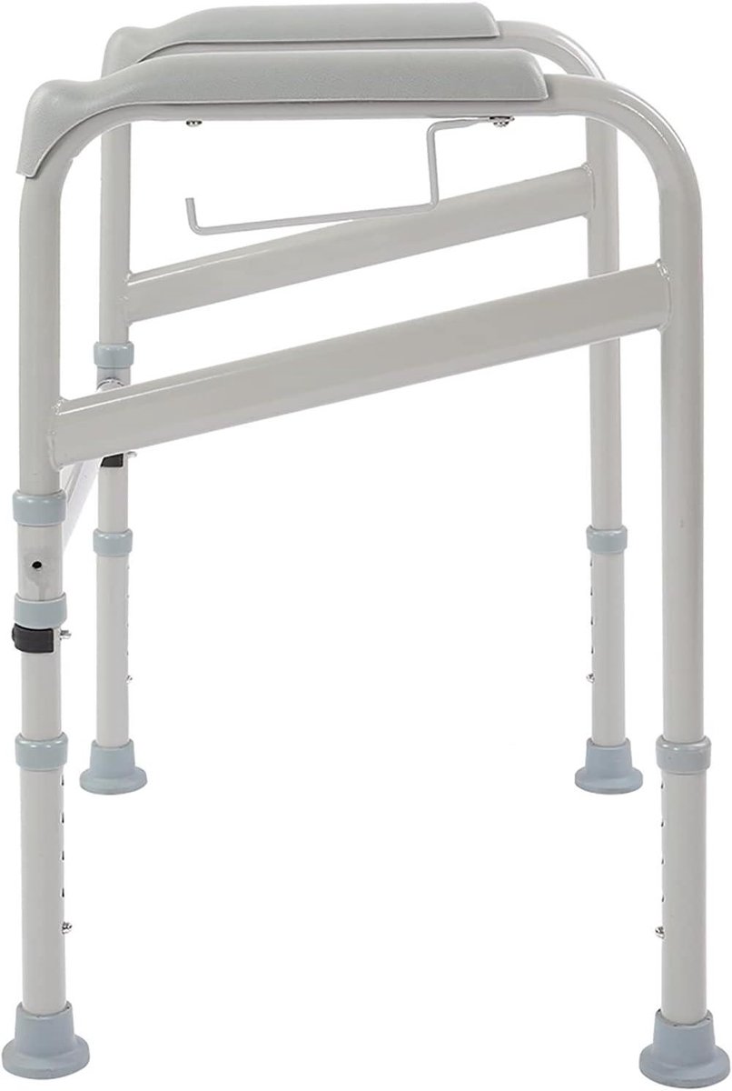 Veiligheidsbeugel Toilet - Steunbeugel Badkamer - Ondersteuning bij Toiletgebruik - In Hoogte Breedte Verstelbaar - 69 x 11 cm - Grijs