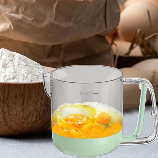 Eiermengbeker - Keukenmixer Beslagkom - Bakken en Koken - Handgeperst Mengsysteem - 12 x 13 x 12 cm - Groen — afbeelding 2