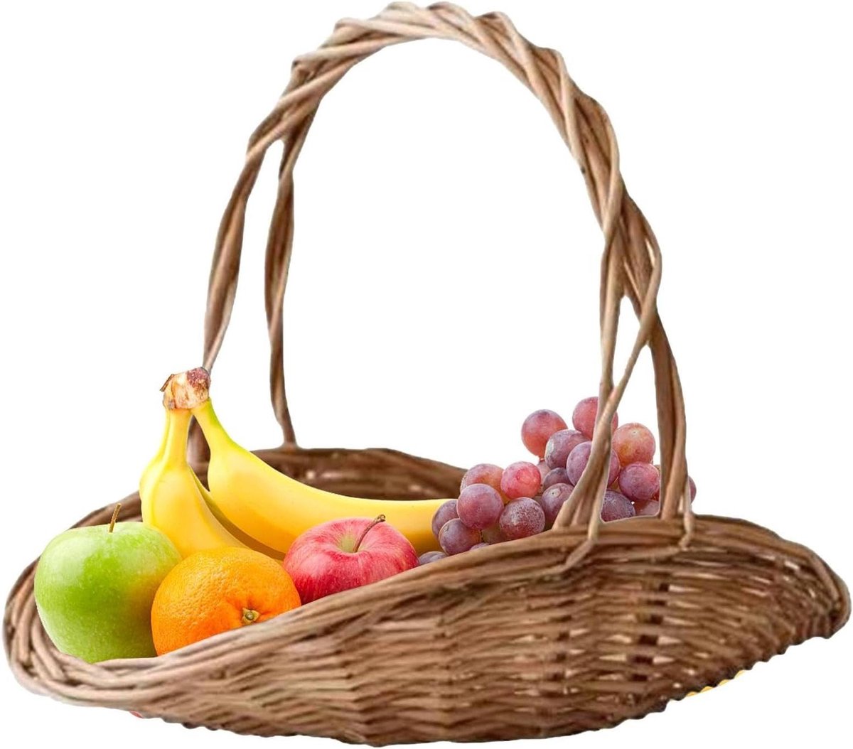 Rieten Opbergmand - Mand Wilgentenen - Fruit Opslag - Handgeweven Structuur - 28 cm - Natuurlijk