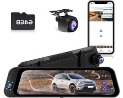 Auto Achteruitkijkspiegel Dashcam - Spiegel Camera DVR - Veilig Rijden - Streaming Multimedia Technologie - 10 inch Touchscreen - Zwart
