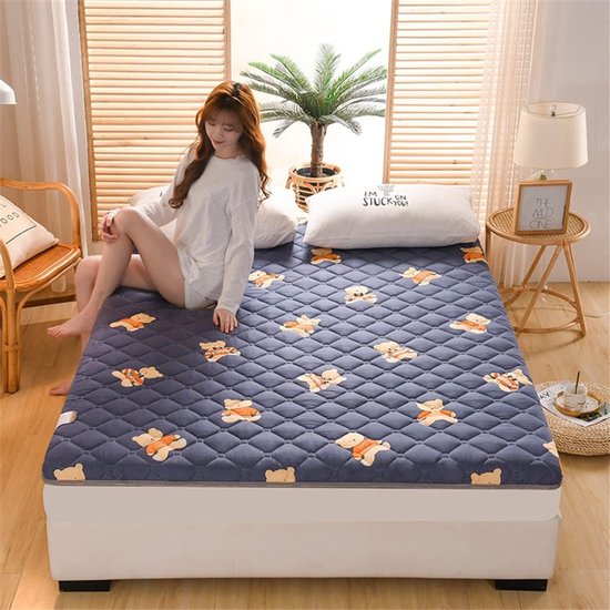 Japanse Vloer Matras - Futonmatras Tatami - Comfortabel Slapen - Ademend Zacht Ontwerp - 90x200cm - Geel — afbeelding 3