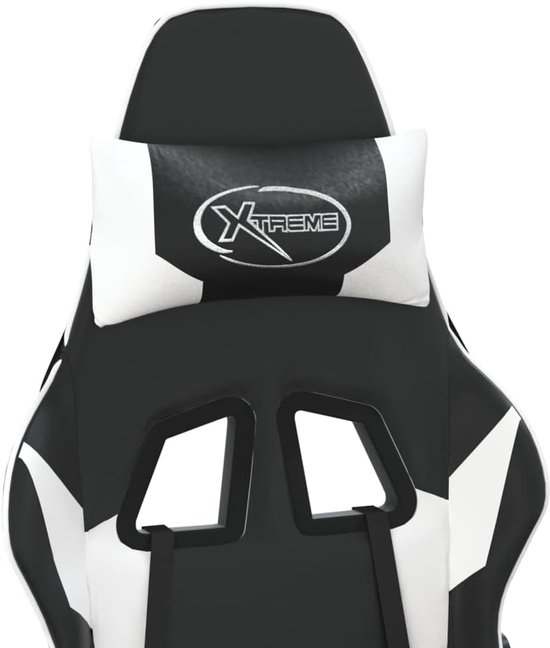 Gaming Stoel - Comfortabele Stoel - Comfortabel Gamen - Verstelbare Rugleuning - 1 stuk - Zwart Wit — afbeelding 5