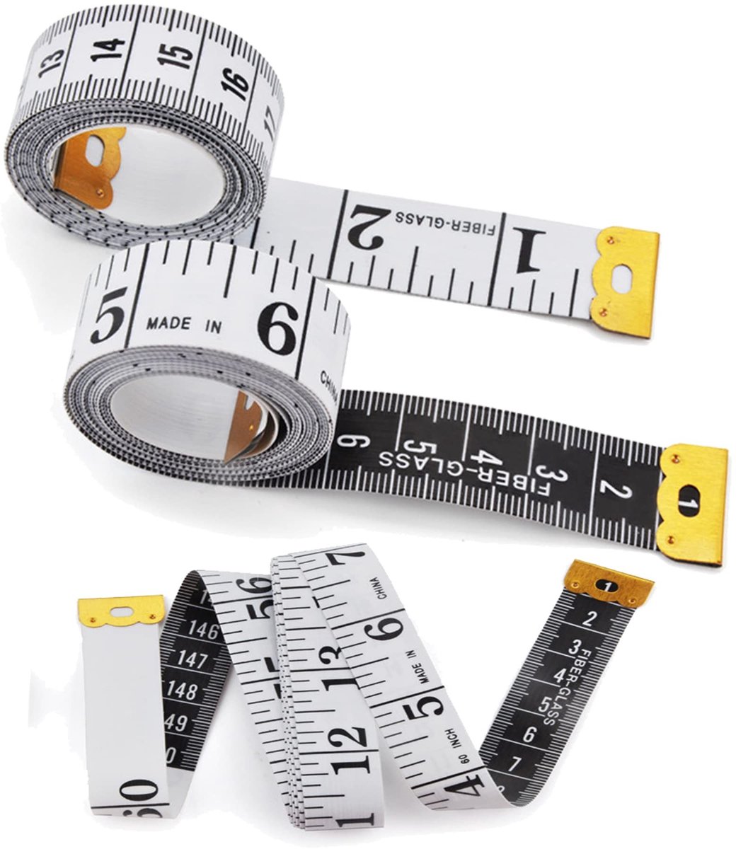 Dailygoody - Meetlint - Dubbelzijdig meetlint - Flexibel en gebruiksvriendelijk - Wit - Perfect voor naaiwerk - Ideaal voor ambachtslieden - 2 stuks
