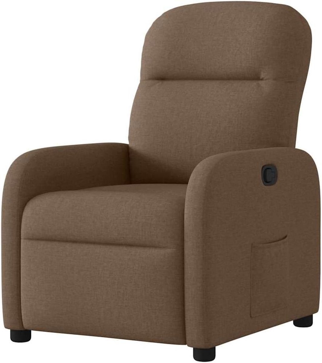 Relaxstoel Stof - Fauteuil Leunstoel - Ontspannen Zitten - Handmatige Verstelling - 66 x 88 x 95 cm - Bruin