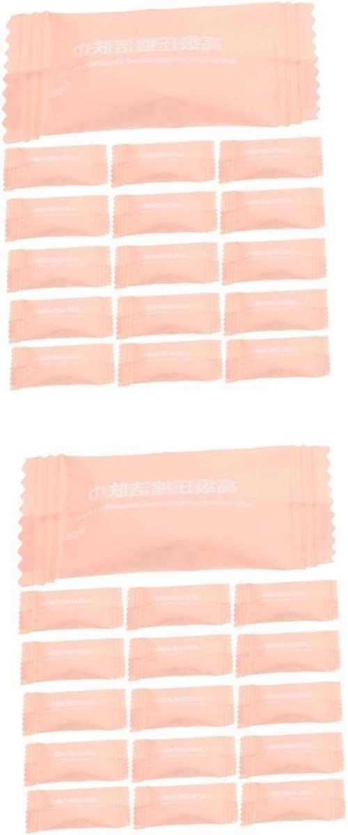 Wegwerp Handdoeken - Compacte Doekjes - Reizen en Outdoor - Huidvriendelijk en Absorberend - 22 x 22 cm - Roze