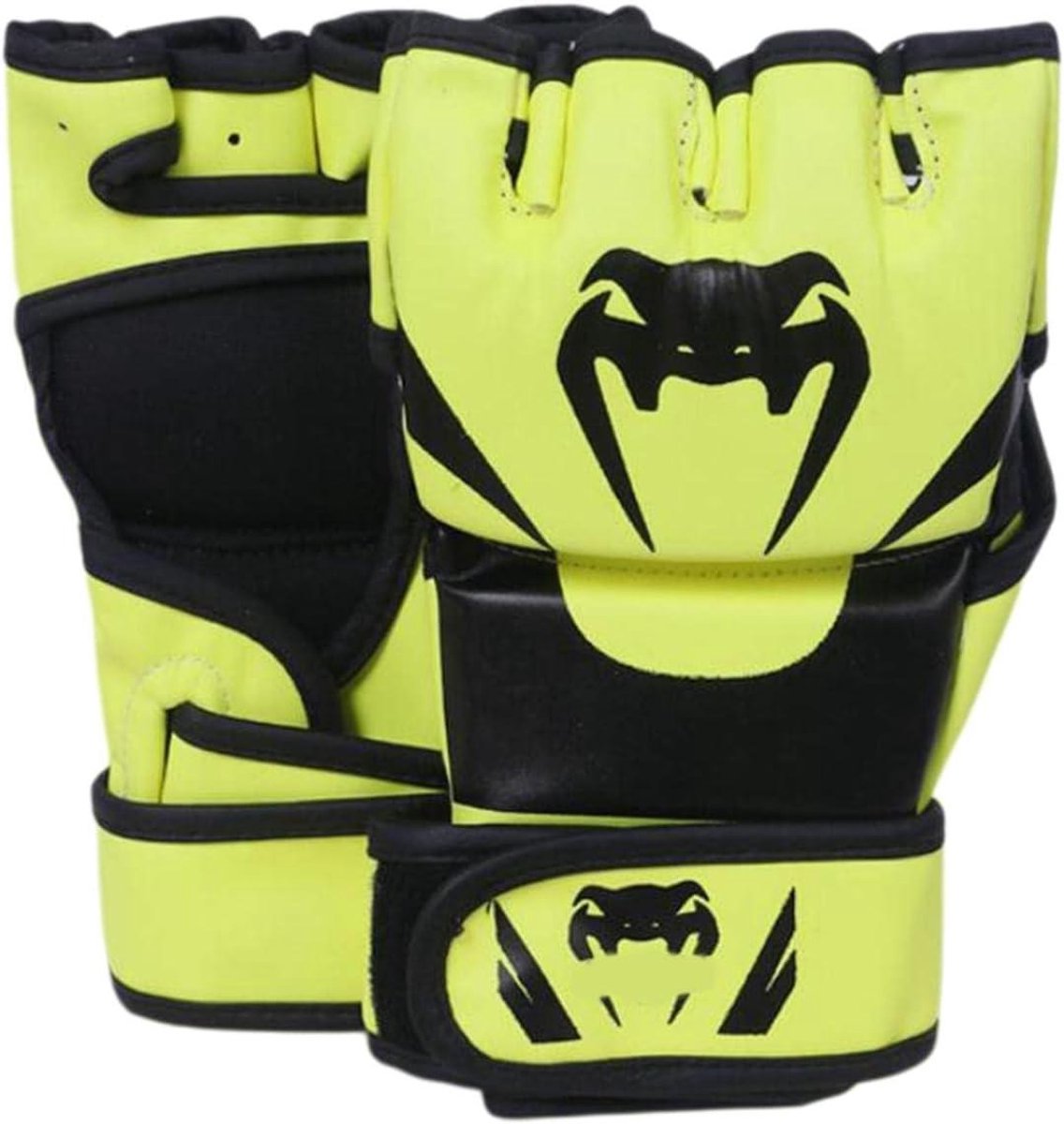MMA Handschoenen - Bokshandschoenen Trainingshandschoenen - Sparring Trainen - Ademend Holle Palm - 26x12 cm - Groen