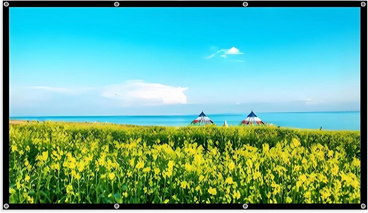 Draagbaar Projectiescherm - Opvouwbaar Filmscherm - Thuisbioscoop Creëren - HD 4K Beeldkwaliteit - 84 inch - Wit