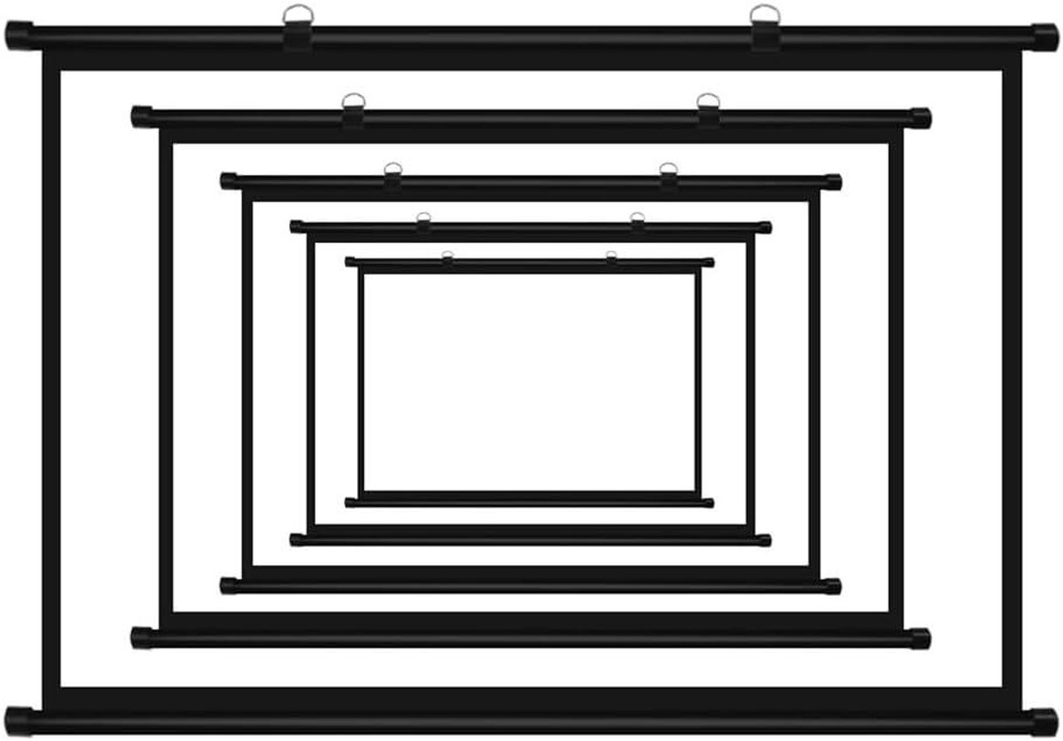 Projectorscherm - Filmscherm - Thuisbioscoop - Wit glasvezel - 40 inch 16:9 - Zwart