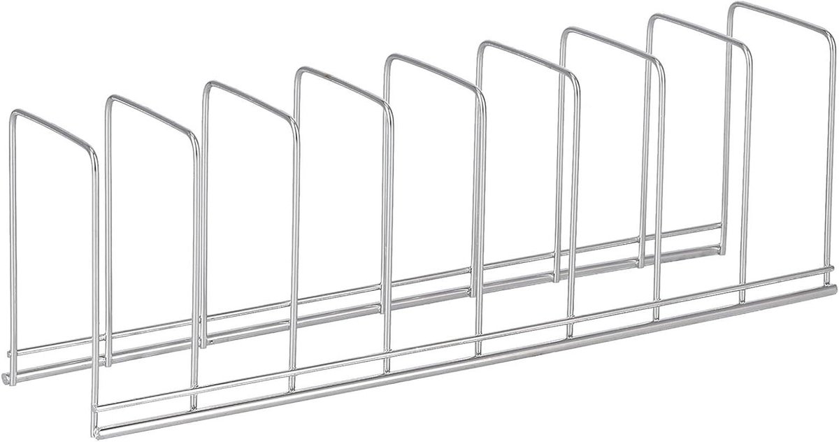 Opslag Rek - Keuken Organizer - Keuken Opbergen - 9 Verticale Rails - 10x7x30cm - Zwart