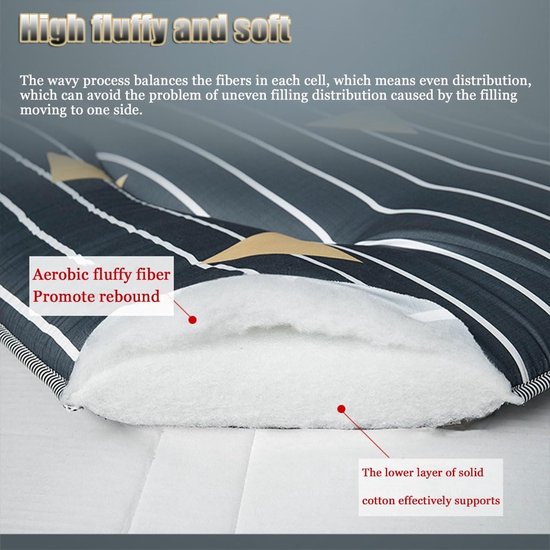 Japanse vloermatras - Opvouwbare mat - Comfortabel slapen - Huidvriendelijk materiaal - 100x200cm - A — afbeelding 3