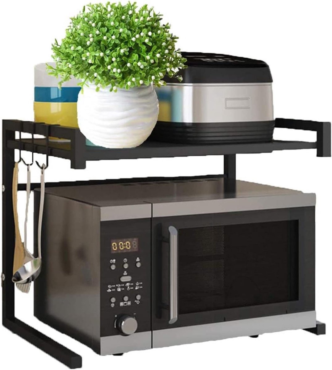 Magnetron rek - Keuken organizer - Keuken opbergen - Uitschuifbaar ontwerp - 42-65 cm - Zilver