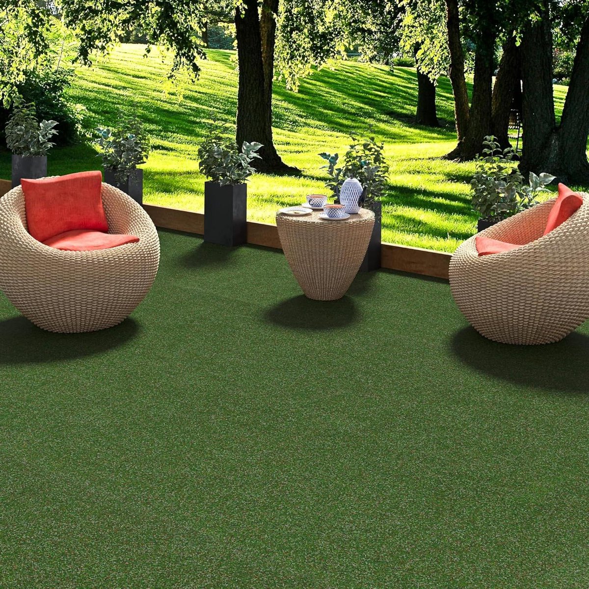 Kunstgras tapijt - Decoratief gras - Balkon decoreren - Noppen met drainage - 400x100 cm - Groen Mix
