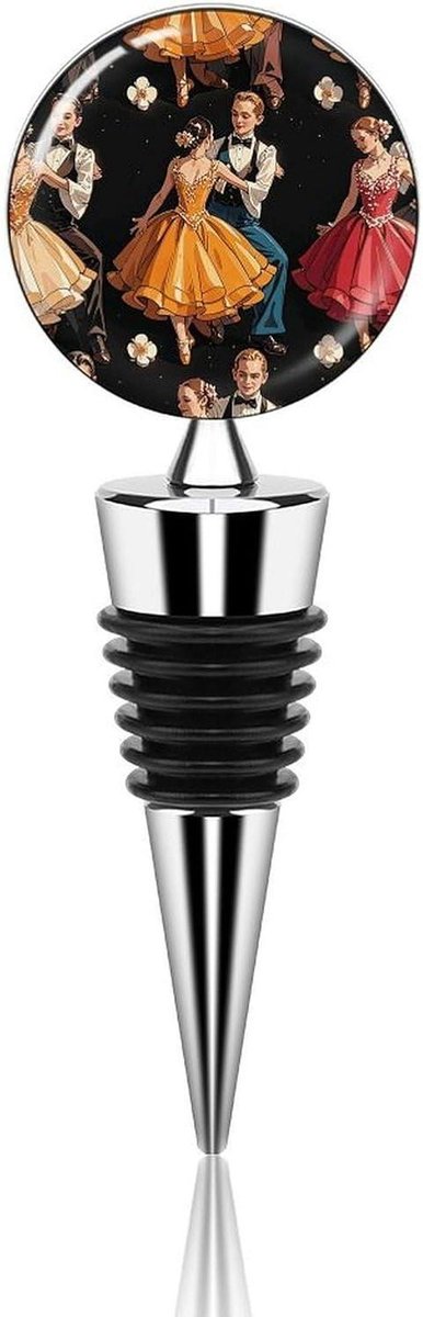 Wijnstopper - Flessenkurk - Wijn Bewaren - Decoratief Patroon - 4 inch - Wit