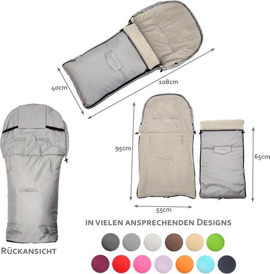 Wintervoetenzak - Kinderwagen zak - Warmte buiten - Waterafstotend - 108 cm - Lichtblauw — afbeelding 3