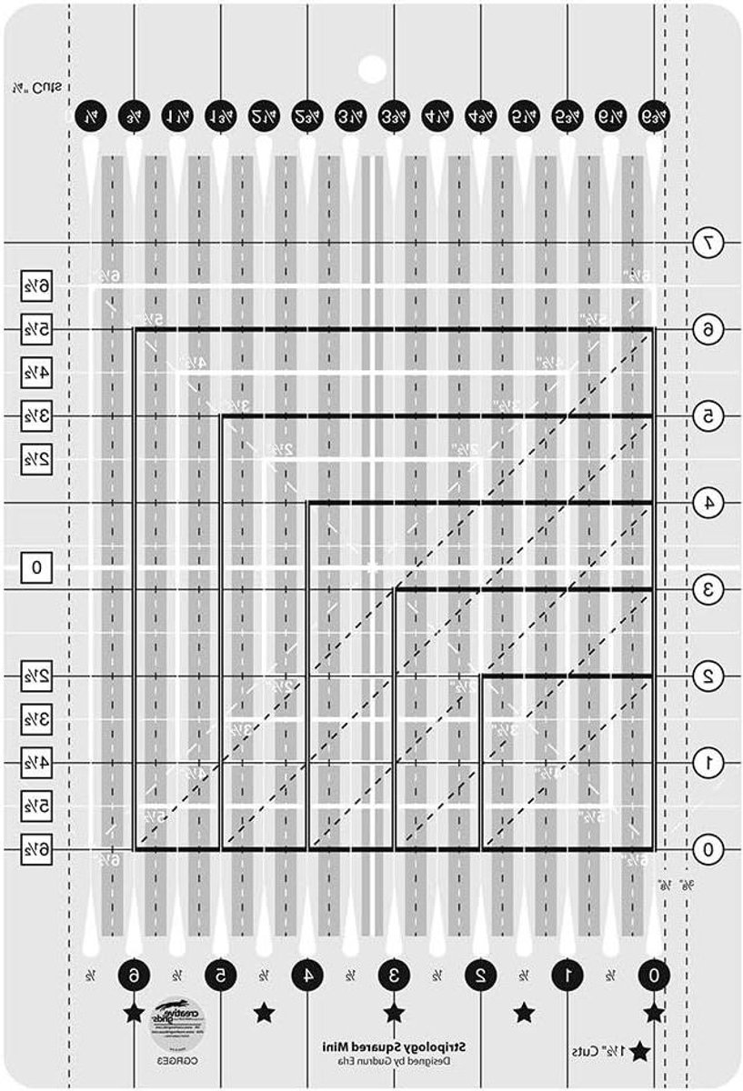 Quilt Liniaal - Snij Liniaal - Stoffen Snijden - Compact Formaat - 8-1/2 x 12-1/2 Inch - Zilver