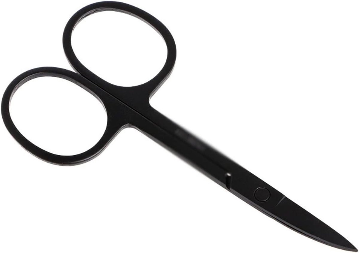 Precisie Schaar - Manicure Tool - Kleine Knipklussen - Gebogen Punt - 1 stuk - Zwart