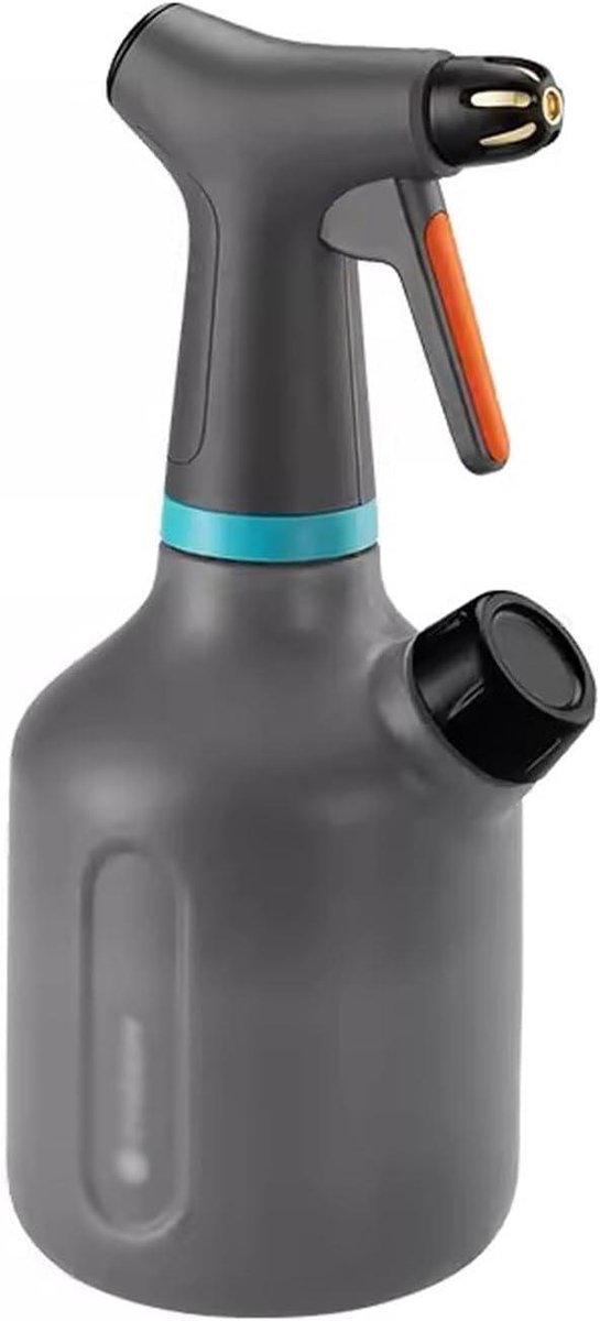 Handdrukspuitfles - Tuinsproeier Gieter - Planten Water Geven - Verstelbaar Messing Mondstuk - 1L - Transparant