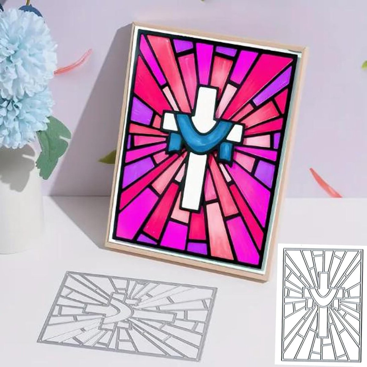 Achtergrond Snijmallen voor Kaarten Maken, Vierkante Kruisframe Snijmallen voor DIY Scrapbooking en Decoratieve Embossing van Papier