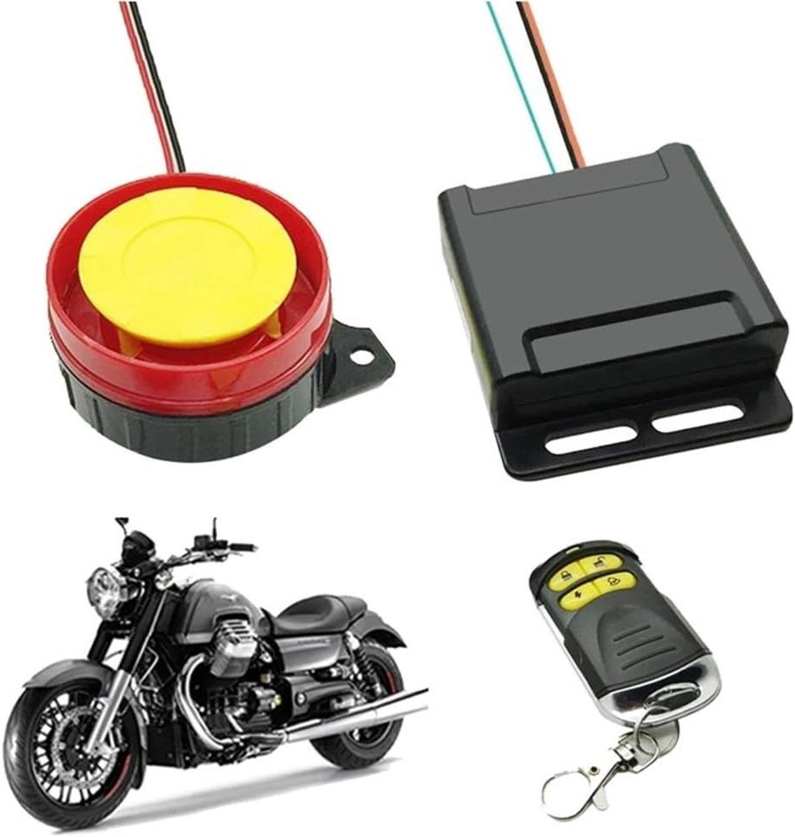 Motorfiets Alarmsysteem - Anti-diefstal Alarm - Motorfiets Beveiligen - Gevoelige Bewegingssensor - 12V - Zwart