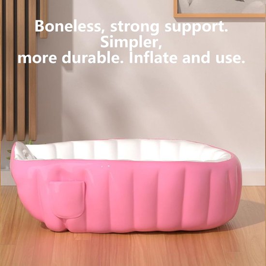 Opblaasbaar Babybad,Opblaasbaar Peuterbad voor Douche met Voetpomp - Antislip Opvouwbaar Babybad Voor Binnenhuis Badkamer Buiten Vakantie — afbeelding 5