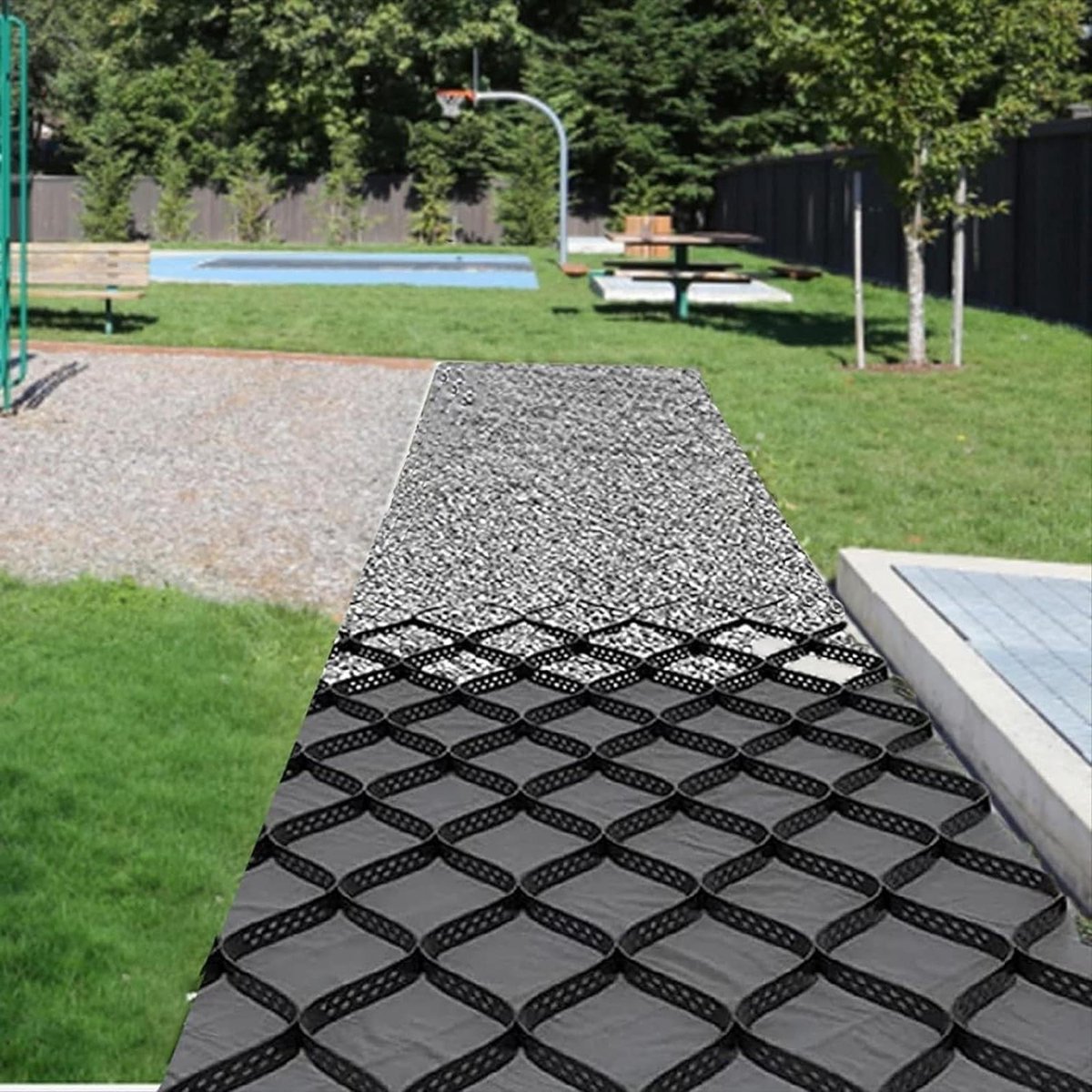 Grondrooster Systeem - Stabilisatie Raster - Oprit Aanleggen - Hoge Belasting - 5 cm Hoog - Zwart