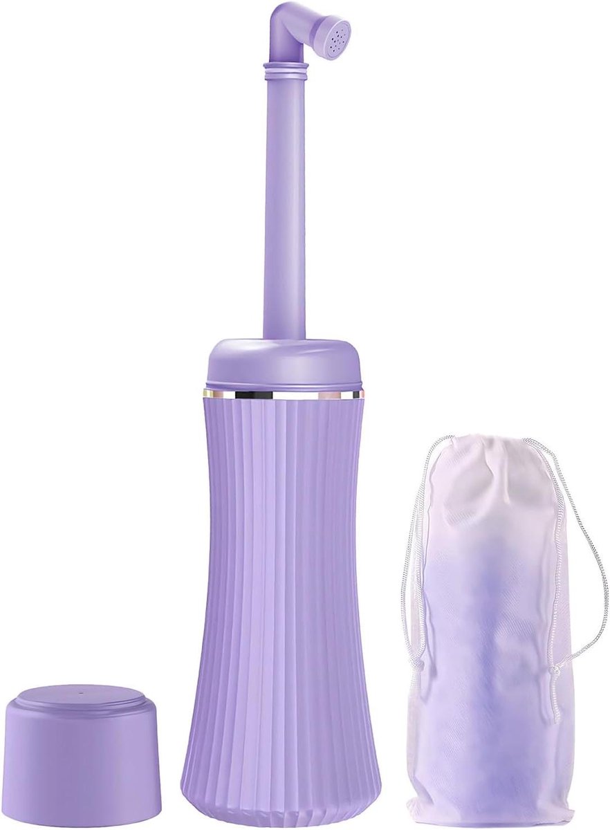 Draagbare Bidet Fles - Reinigings Douche - Persoonlijke Hygiëne - Lekvrij Ontwerp - 400 ml - Paars