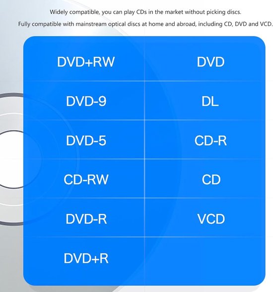 Externe dvd-brander en -lezer met USB 3.0- en USB-C-interface; dvd-speler geschikt voor laptops en desktops. — afbeelding 5