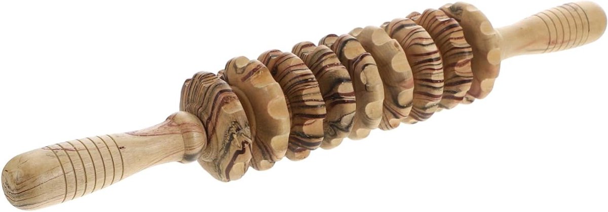 Massage Roller Stick - Houten Massager - Spierontspanning Bevorderen - Hout Therapie Tool - 38 cm Lengte - Houtkleur