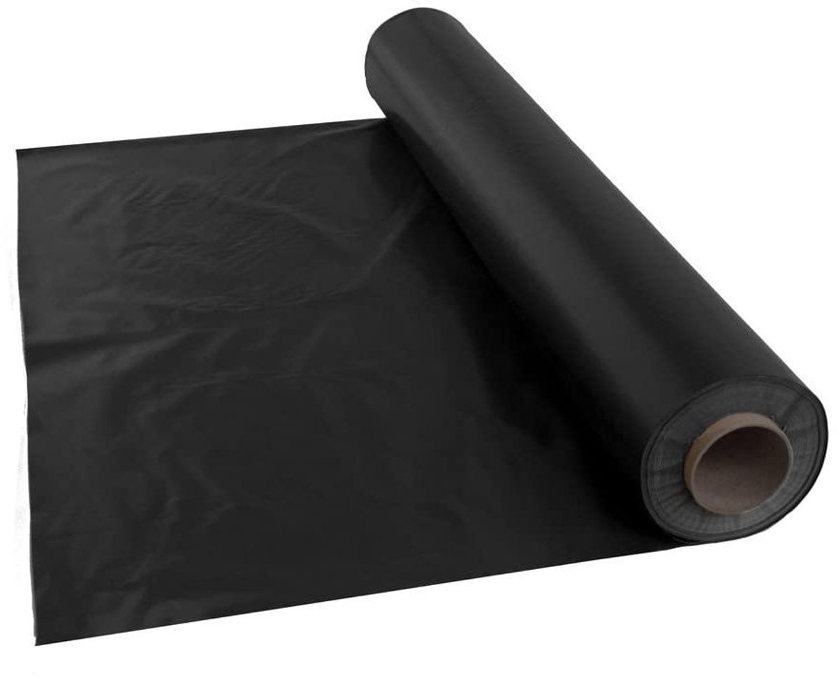 Bouwfolie - Afdekzeil Vochtwerend - Bouw Bescherming - Waterdicht Membraan - 4 x 20 Meter - Zwart