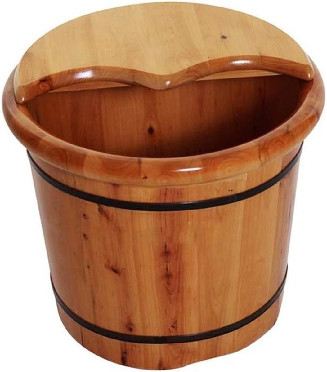 Houten Voetenbad - Pedicure Kom - Voeten Ontspannen - Massief Cederhout - 40x35cm - Natuurlijk Hout