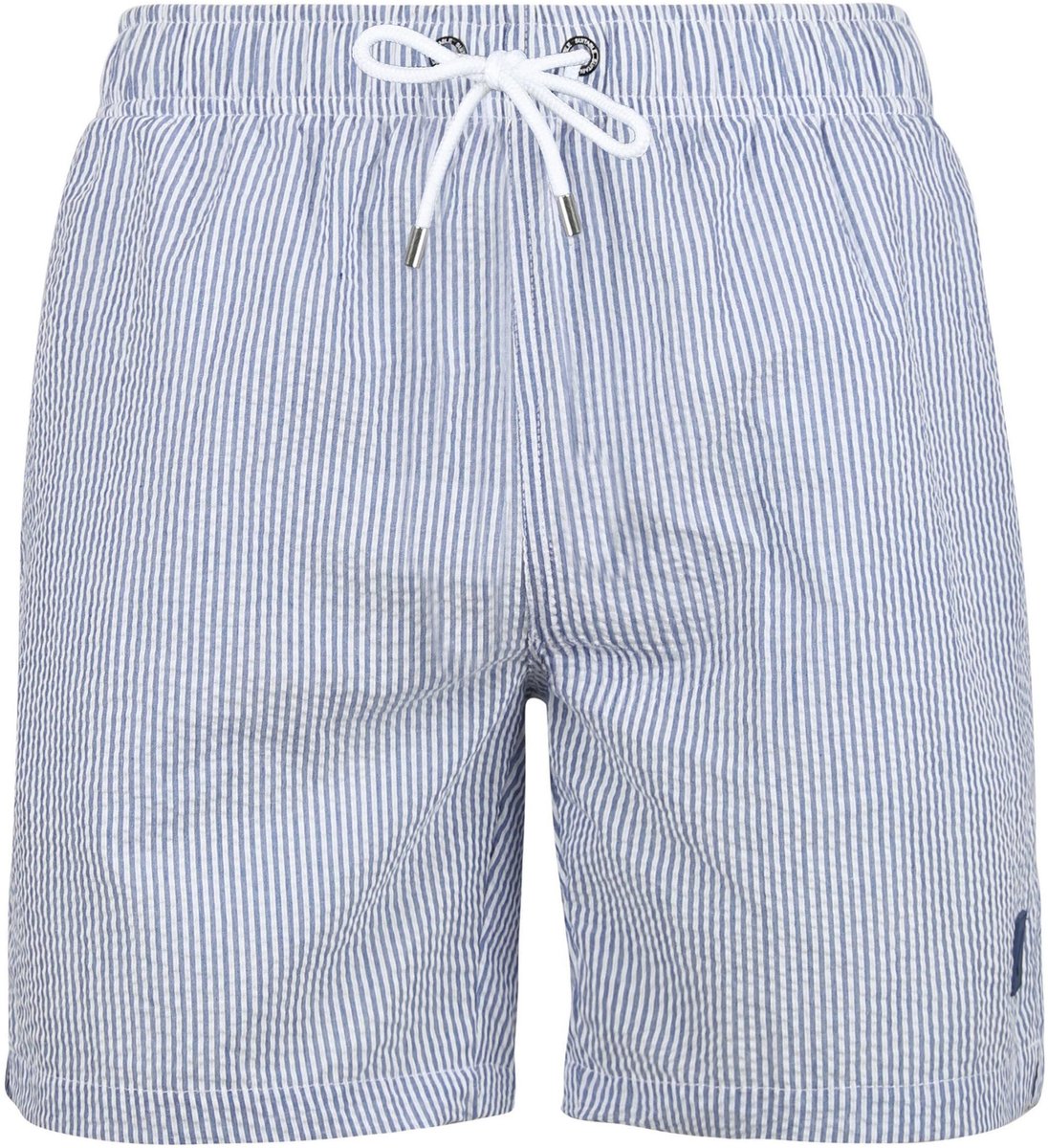 Suitable Zwembroek Stripe Seersucker Blauw - Maat L - Heren zwemshort - Sneldrogend