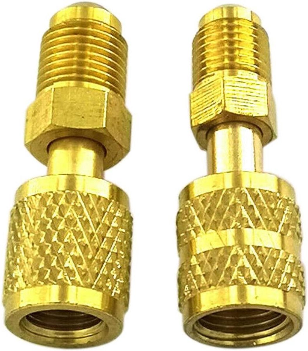Koelmiddel Adapter - Ventiel Systeem Tool - Airco Onderhoud - Veilige Toegang - 4 Stuks - Goud