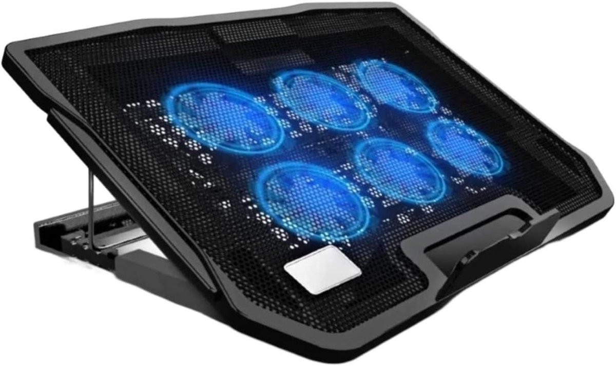 Laptop Koeler - Koelpad Notebook - Voorkom Oververhitting - Zes Ventilatoren - 37 cm - Zwart