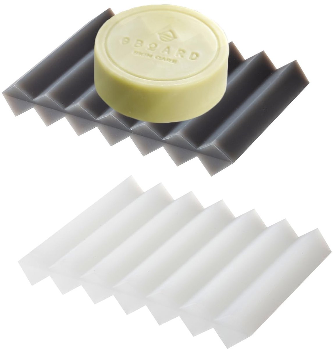 Dailygoody - OmGoods - Dailygoody - Silicone Soap Dish - Multifunctionele Zeepdispenser - Set van 2 - Zwart en Wit - Zelfledigend - Handig voor Badkamer en Douche - Geschikt