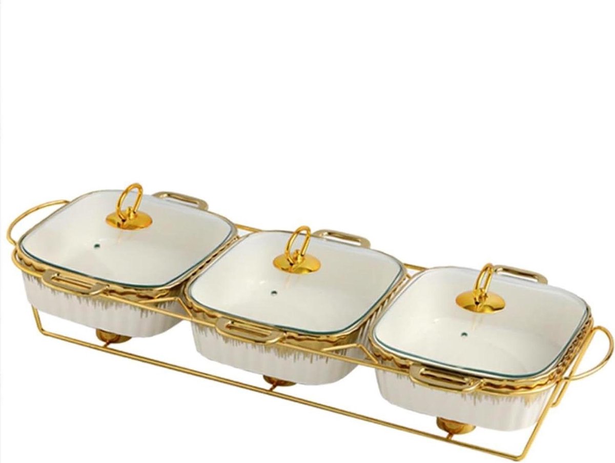 Keramiek Chafing Dish Buffet Set, Marmeren Afwerking Chafing Schotel, Chafer en Buffet Warmer Set Voor Buffet Bruiloften Banketten Catering Evenementen, Groen