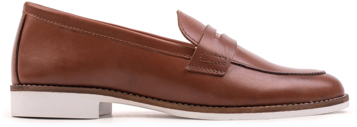Omnio code loafers dames cognac leer