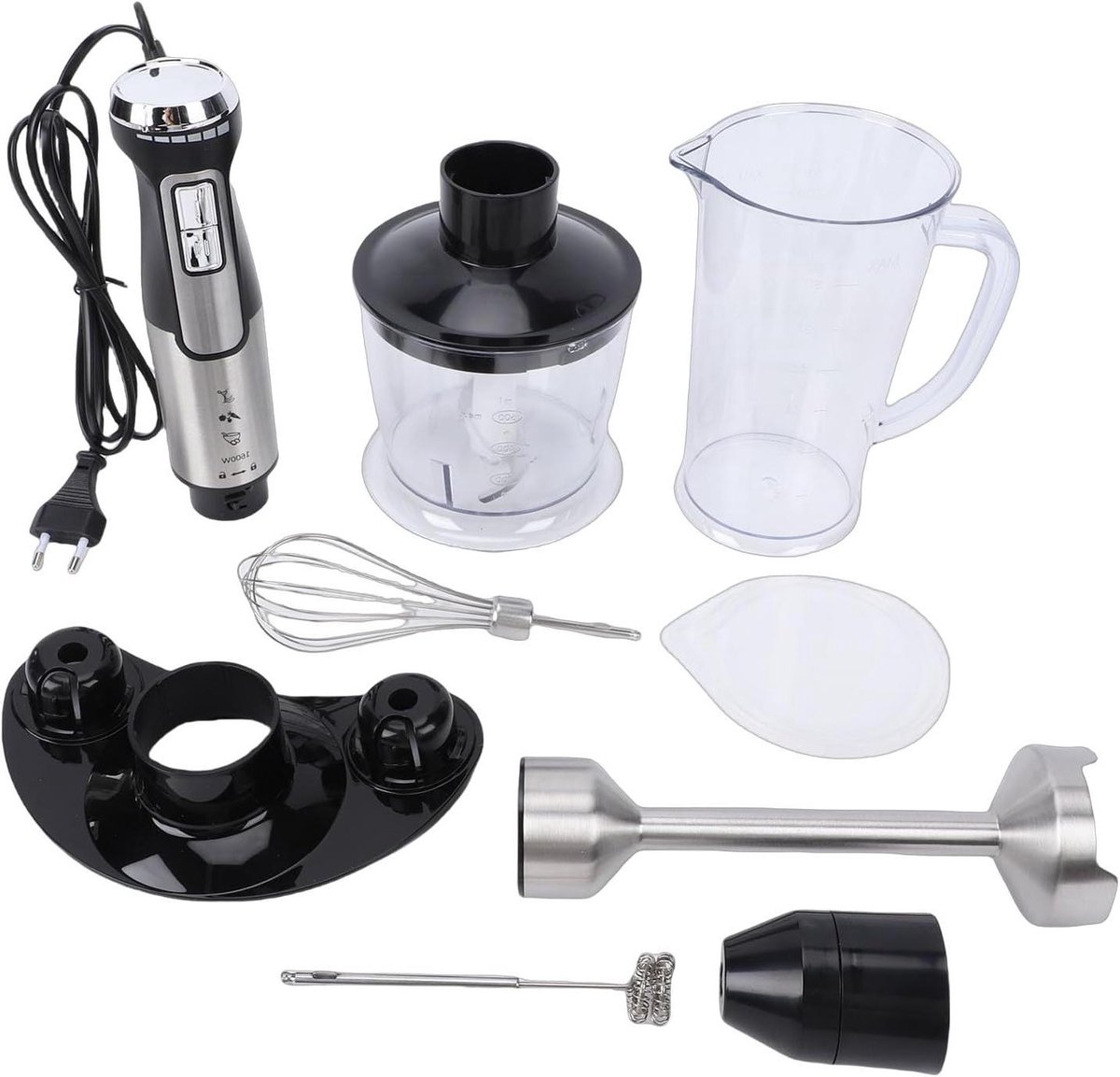 Staafmixer Keukenmachine - Handblender Garde - Maaltijden Bereiden - Veiligheidsslot - 26x25x14 cm - Zwart