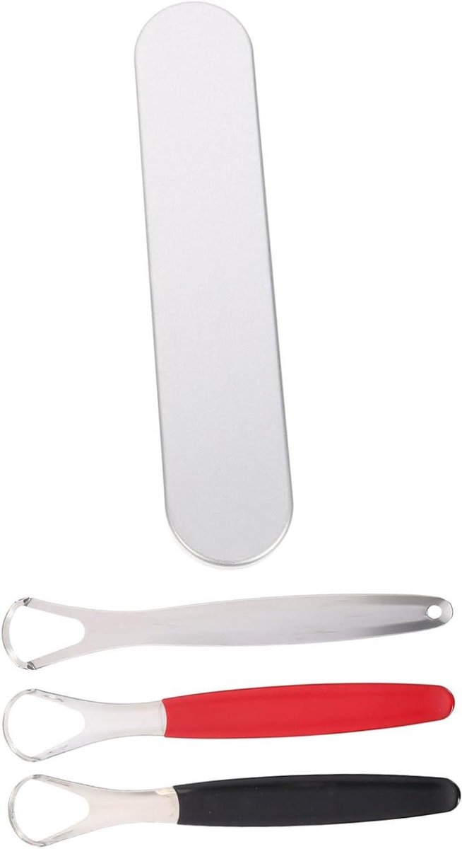 Tongschraper Set - Mondverzorgingstool - Frisse Adem - Roestvrij Staal - 3 Stuks - Gemengde Kleur