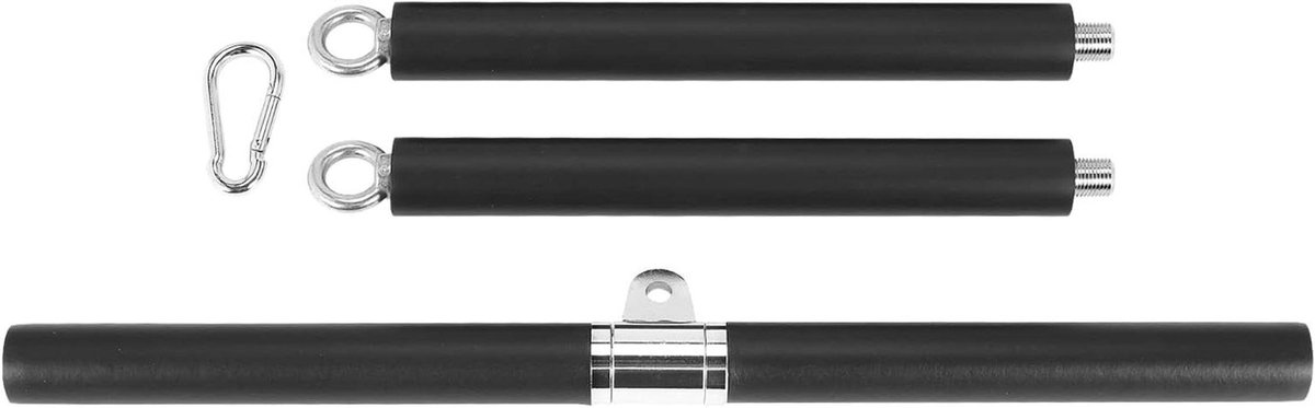 Verstelbare Lat Pulldown Bar - Kabel Machine Bevestiging - Kracht Training - Afneembaar in Drie Segmenten - 100 cm - Zwart