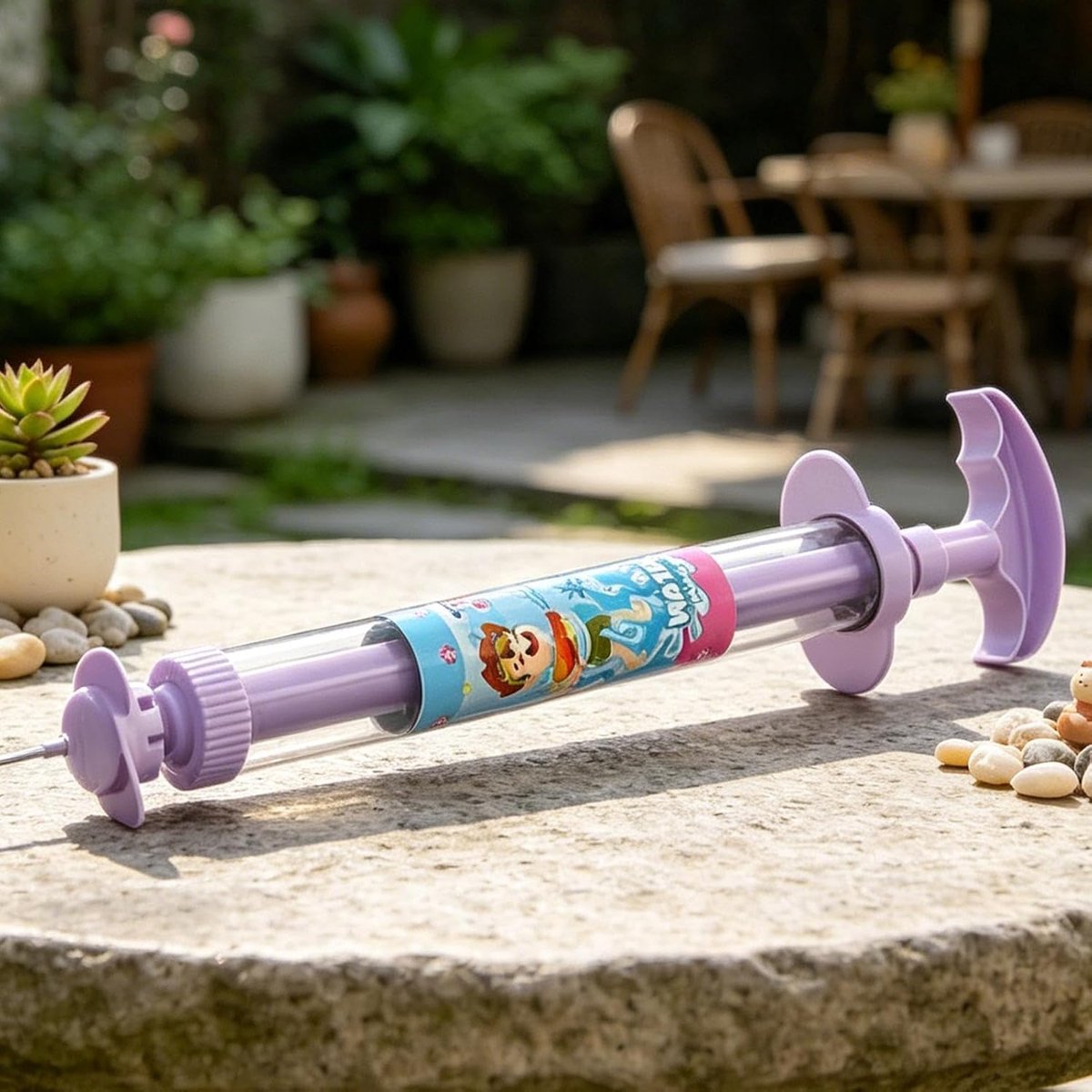 Waterspuit Voor Kinderen - Waterkanon Speelgoed - Zomerse Waterpret - Opvallend Bloem Design - 43.5 cm Lengte - Paars – foto 6