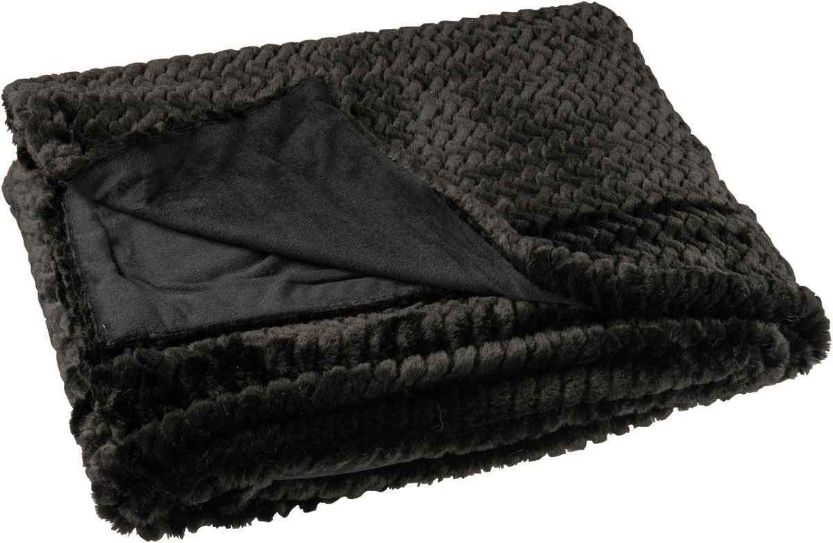 J-Line plaid - polyester - zwart