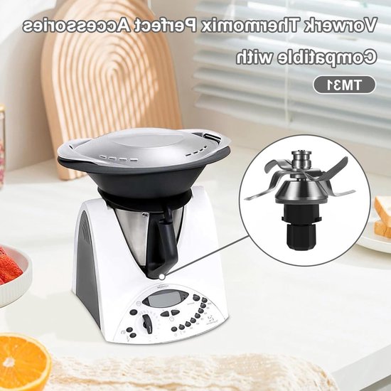 RVS Vervangingsmes voor Thermomix TM31 met Afdichtring, Keukenmachine Onderdelen voor Efficiënt Mixen en Snijden van RVS — afbeelding 5