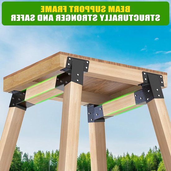 Hoeksteunen voor Buiten, 4 Stuks, Geschikt voor Boomhuizen, Jachtblinden en Speeltorens, 90x90cm, Stevige Lift Hardware voor Veiligheid en Stabiliteit — afbeelding 2